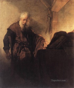  paul canvas - St Paul at his WritingDesk Rembrandt
